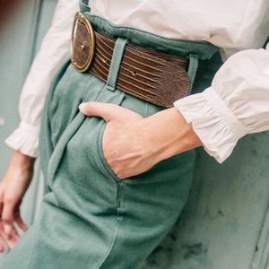 Sezane Austin trousers in cargo green